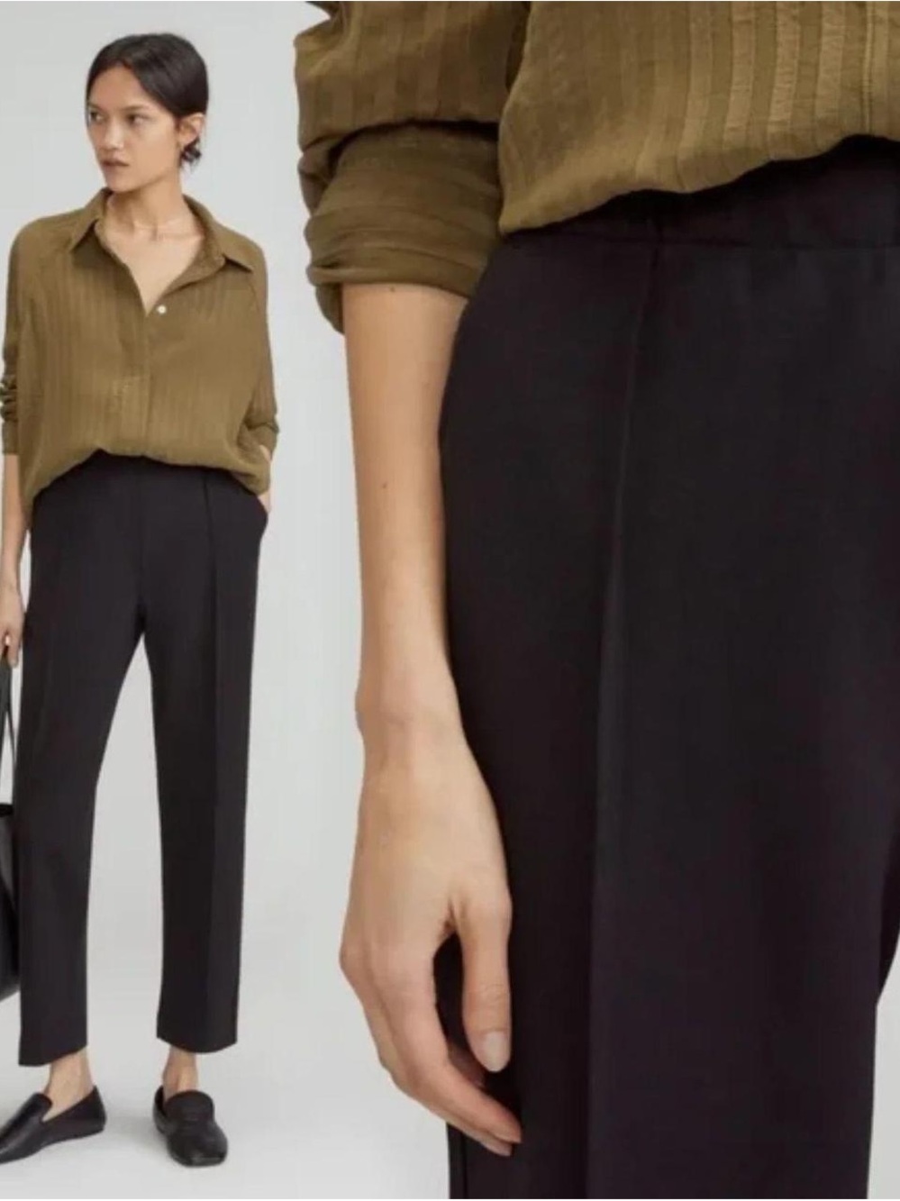 Everlane The Dream Pants: Black Straight-Leg Trousers